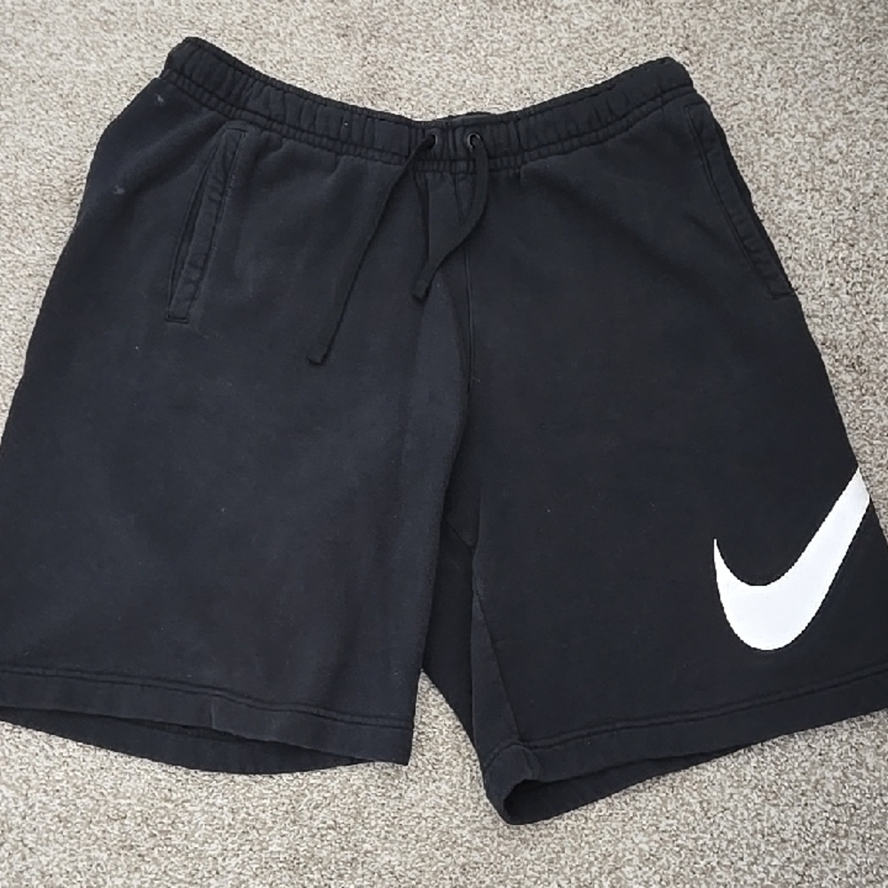 Nike Men's Black Shorts with White Logo
